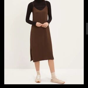 FRANK &‎ OAK Minimalist 90s inspired Brown Slip Dress sz M